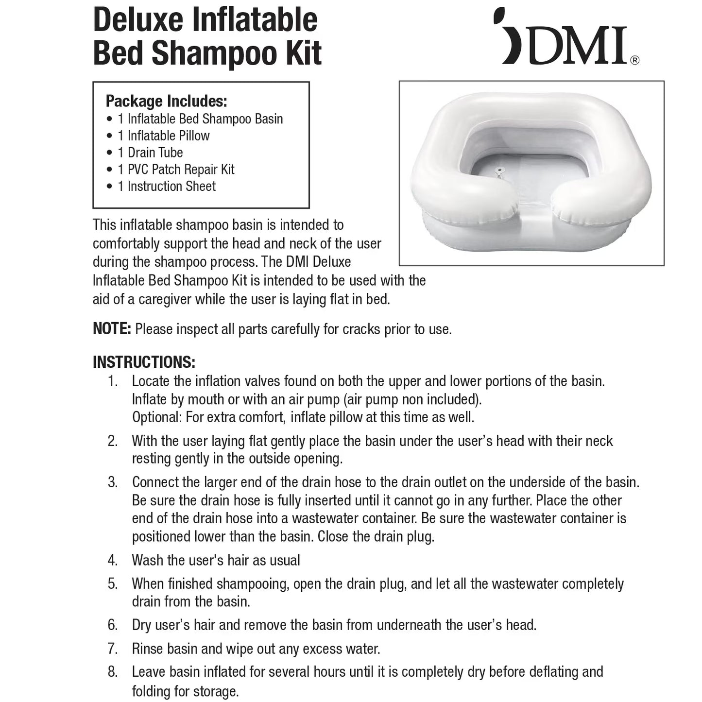 DMI Inflatable Bed Shampooer Basin (540-8085-0000)