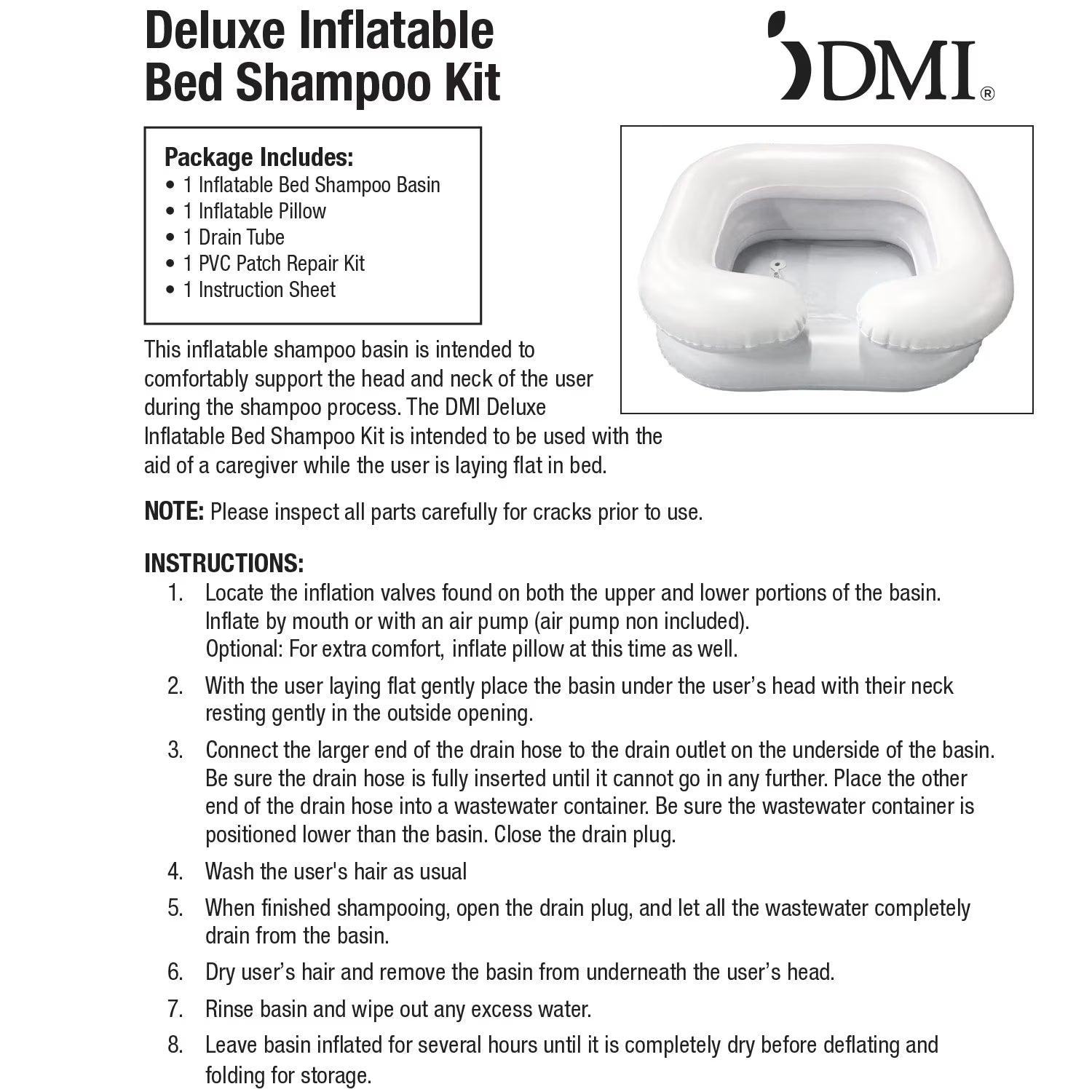 DMI Inflatable Bed Shampooer Basin (540-8085-0000)
