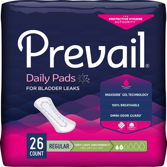 Prevail® Daily Liners Disposable Adult Female 7.5" Bladder Control Pad, Light Absorbency (PV-926)