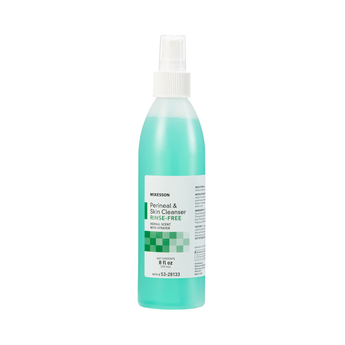 McKesson 8 oz. Pump Bottle Rinse-Free Perineal Wash, Herbal Scent (53-28133)