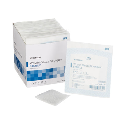 McKesson 2 x 2 Inch 8-Ply Sterile Cotton Gauze Sponge Square (16-4228)