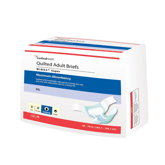 Wings™ Super Quilted Disposable Adult Unisex 2XL Incontinence Brief, Heavy Absorbency (67093)