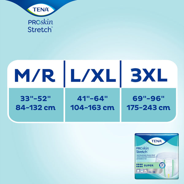 TENA ProSkin Stretch™ Super Adult Disposable Incontinent Brief Super Tab Closure, Heavy Absorbency