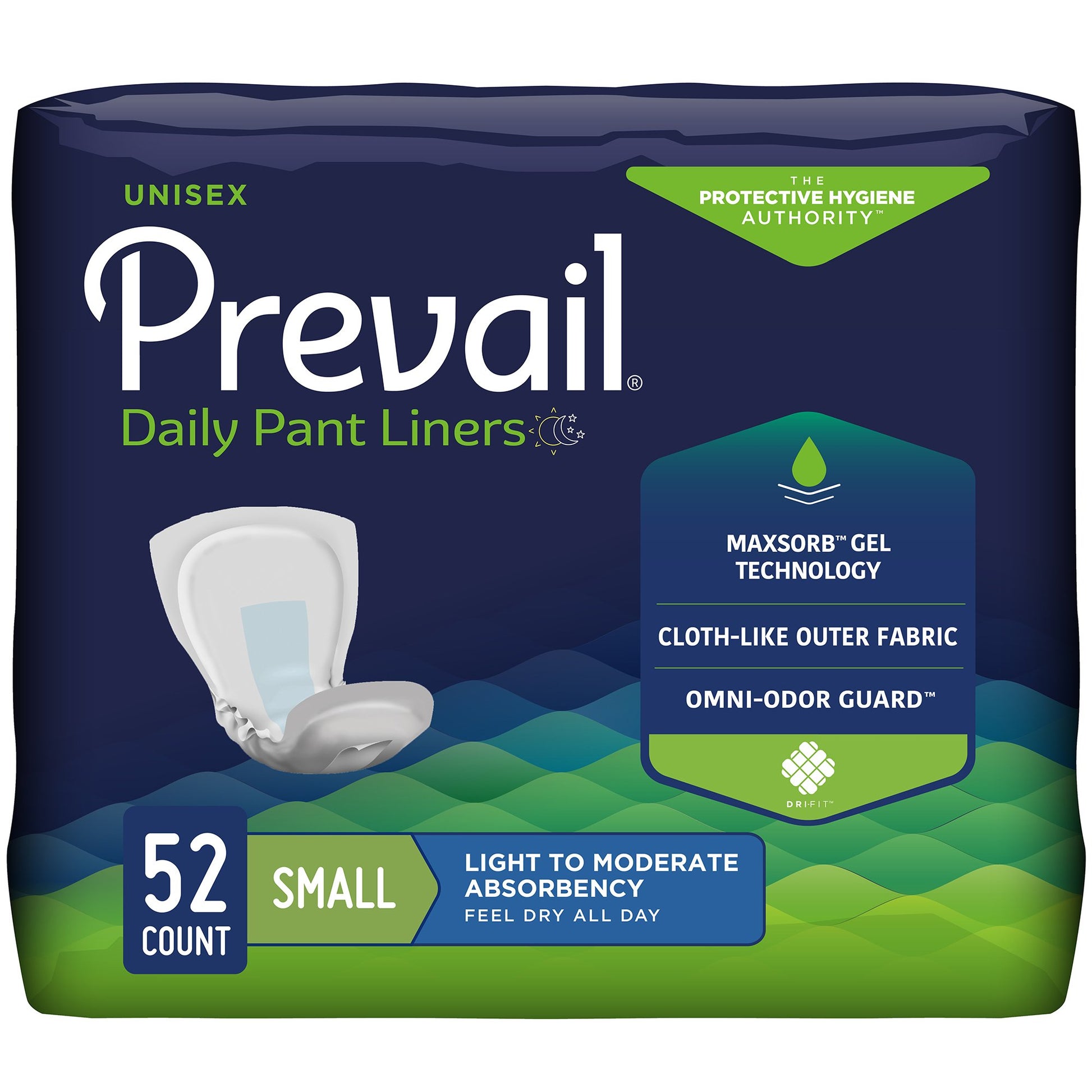 Prevail® Daily Pant Liners Disposable Adult Unisex 12.5" Incontinence Pant Liners - Small, Moderate Absorbency (PL-100/1)