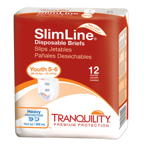 Tranquility® Slimline® Youth Incontinent Brief Tab Closure Medium Disposable Heavy Absorbency