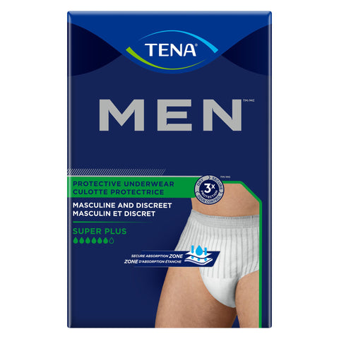 Male Adult Absorbent Underwear TENA® MEN™ Super Plus Pull On with Tear Away Seams Disposable Heavy Absorbency