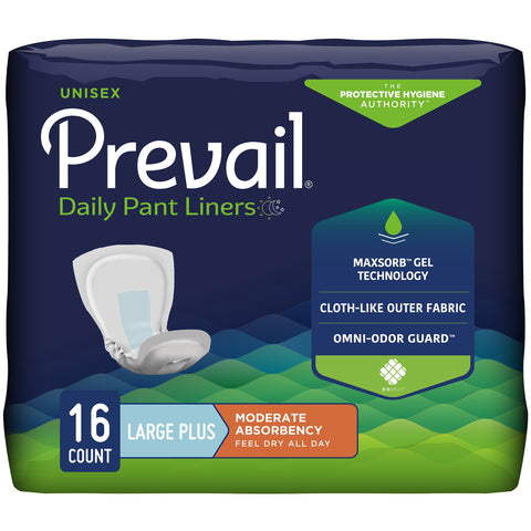 Prevail® Daily Pant Liners Unisex Adult Disposable Incontinence Pant Liners, Large Plus - Moderate Absorbency (PL-113/1)