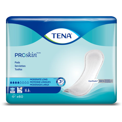 TENA® Moderate Long Unisex Disposable Bladder Control Pads - 12 Inch, Light Absorbency