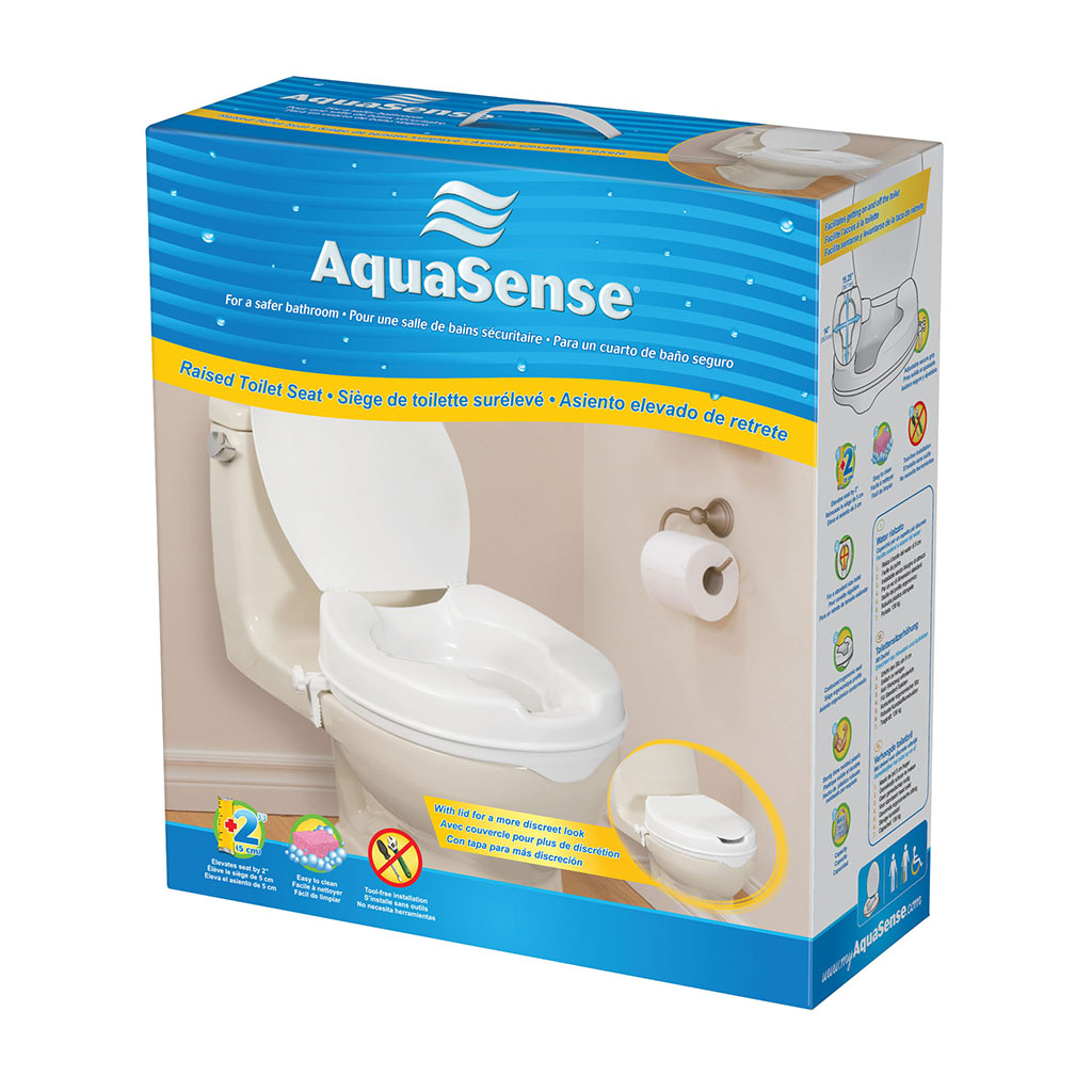 AquaSense Raised Toilet Seat with Lid, 2" (770-625)