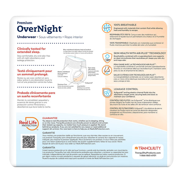 Tranquility® Premium OverNight™ Unisex Adult Disposable Pull On Absorbent Underwear Heavy Absorbency