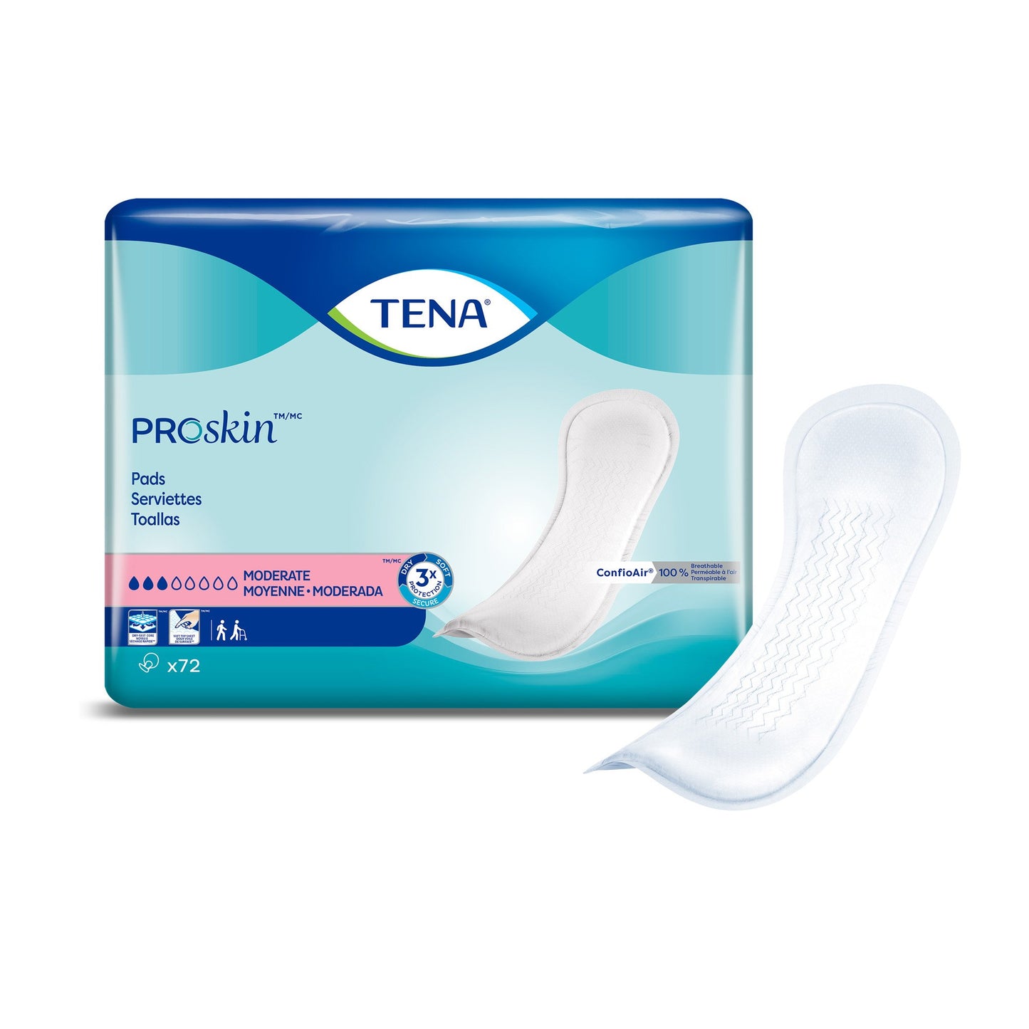 TENA ProSkin™ Moderate Disposable Adult Female 11" Bladder Control Pad, Moderate Absorbency (41309)