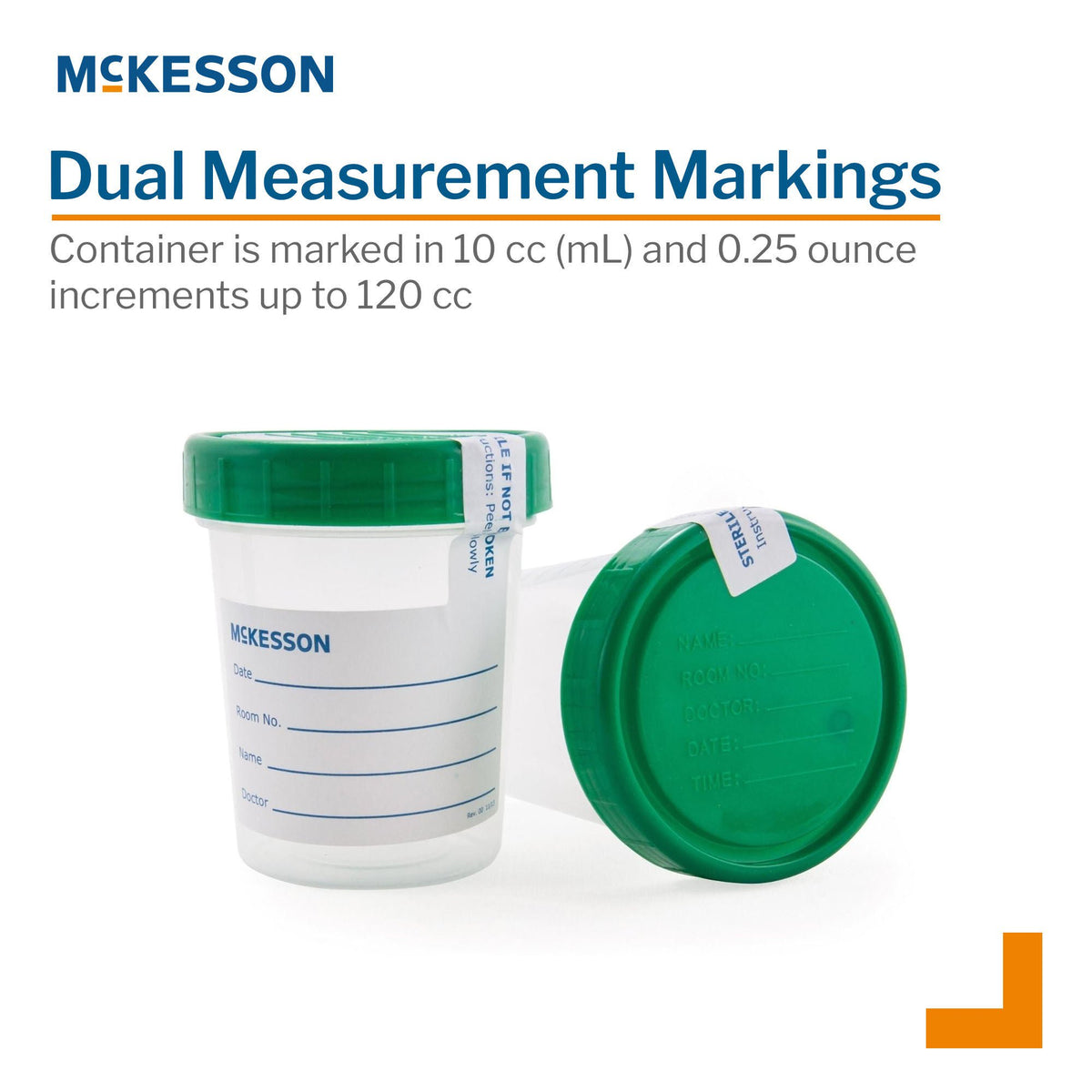 McKesson 120mL Plastic Graduated Specimen Container, Translucent (569)