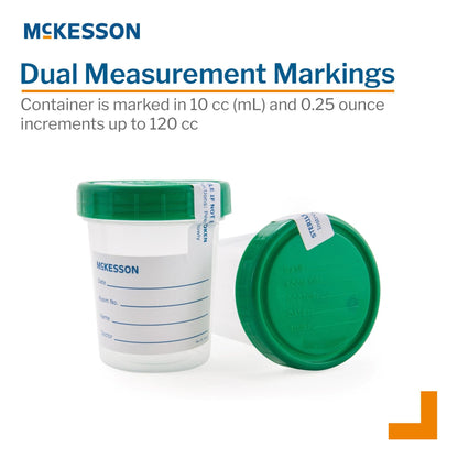 McKesson 120mL Plastic Graduated Specimen Container, Translucent (569)