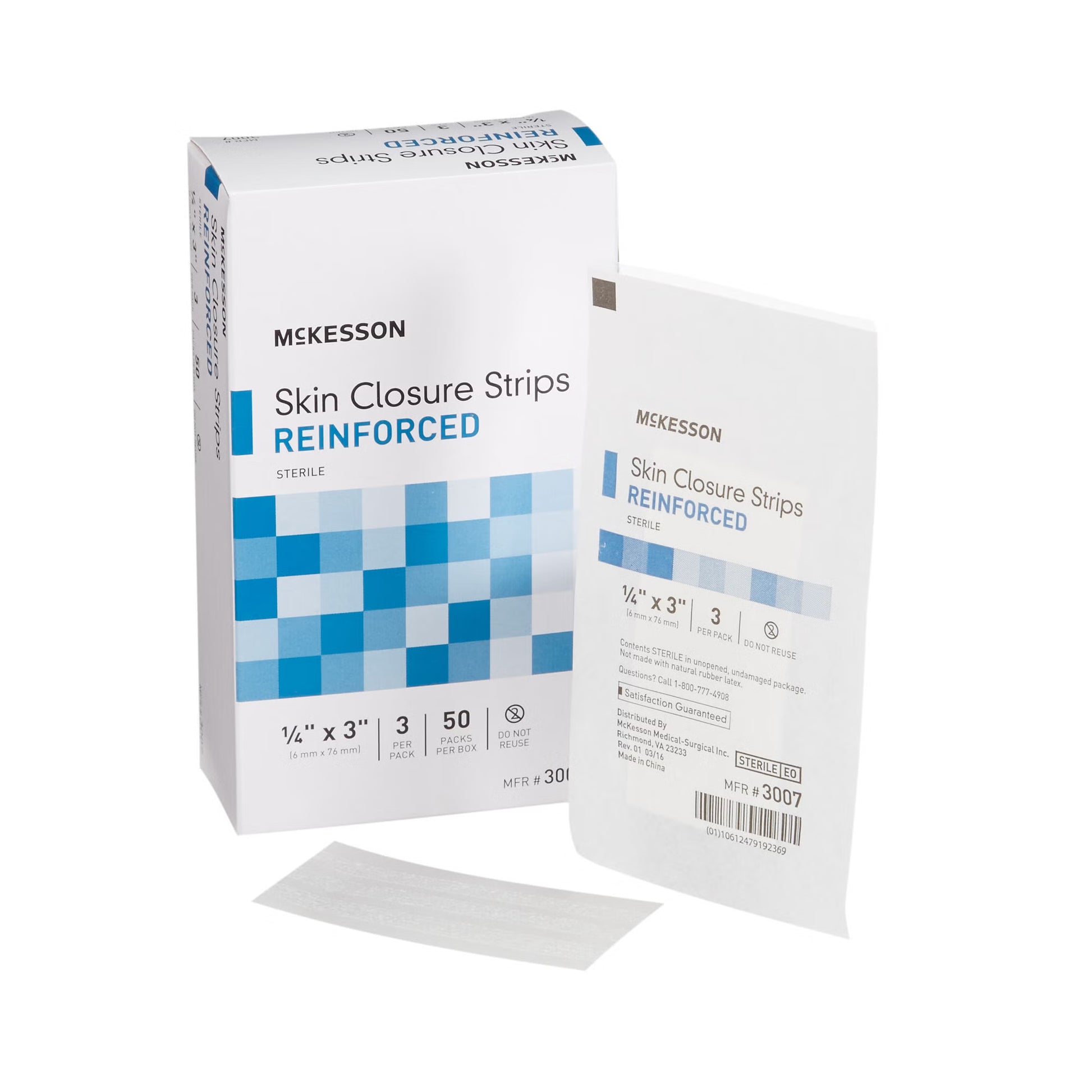 McKesson 1/4 x 3 Inch Skin Closure Strip (3007)