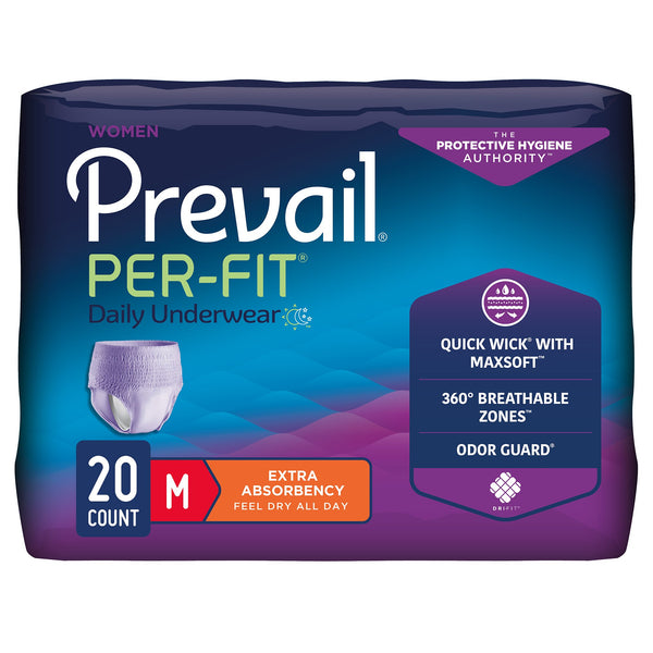 Prevail Per-Fit Women Pull On Absorbent Disposable Underwear, Moderate Absorbency