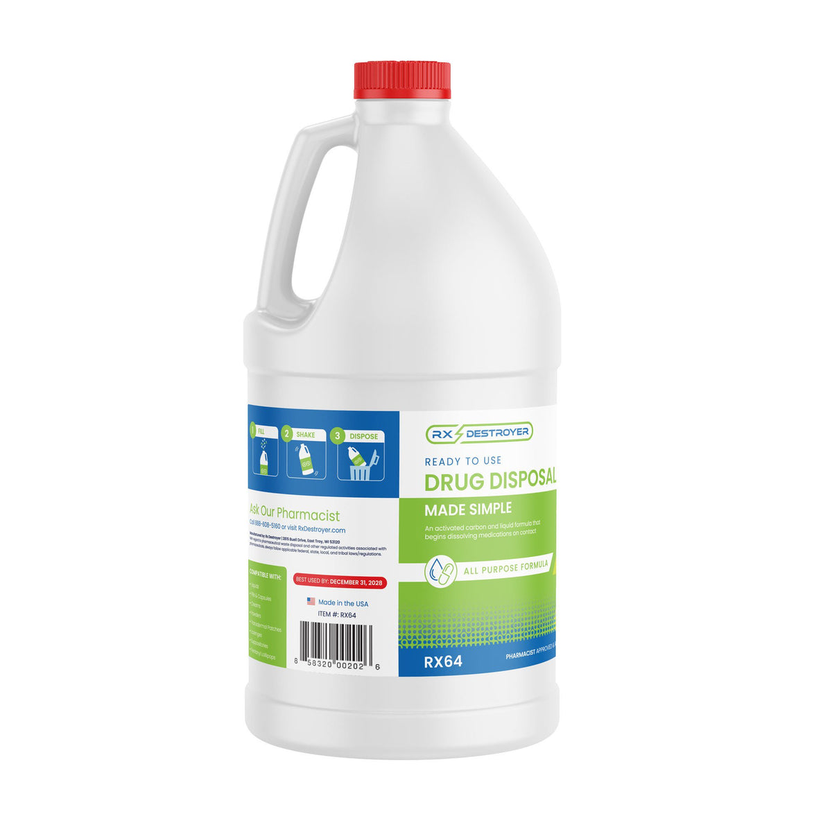 Rx Destroyer™ All-Purpose Drug Disposal System, 13 lbs. Carton Weight (RX64)