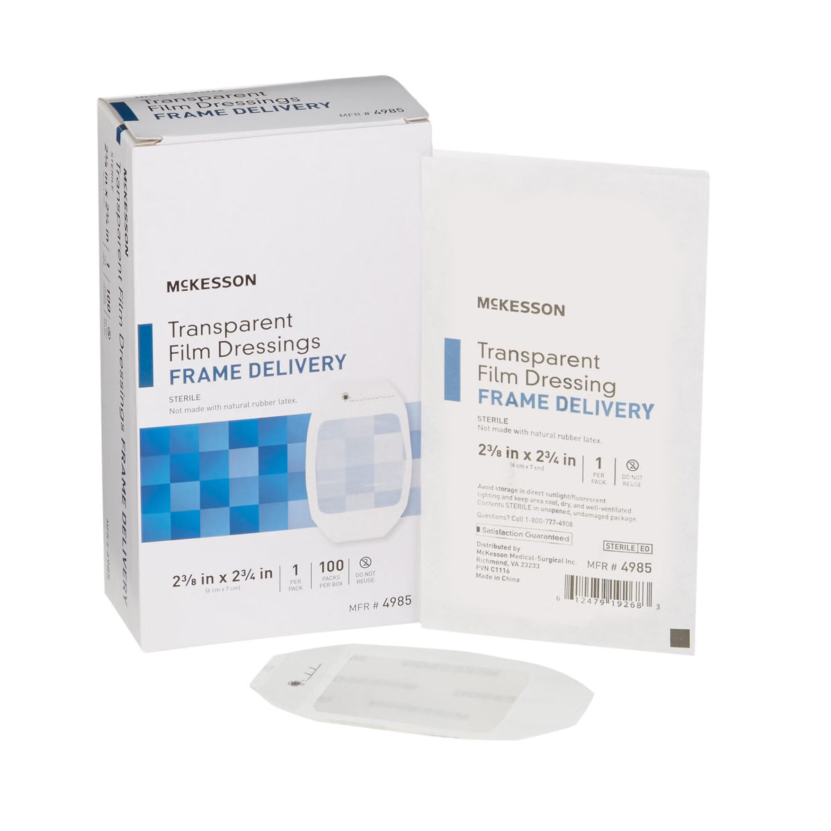 McKesson Transparent Sterile Film Dressing Framed Octagon