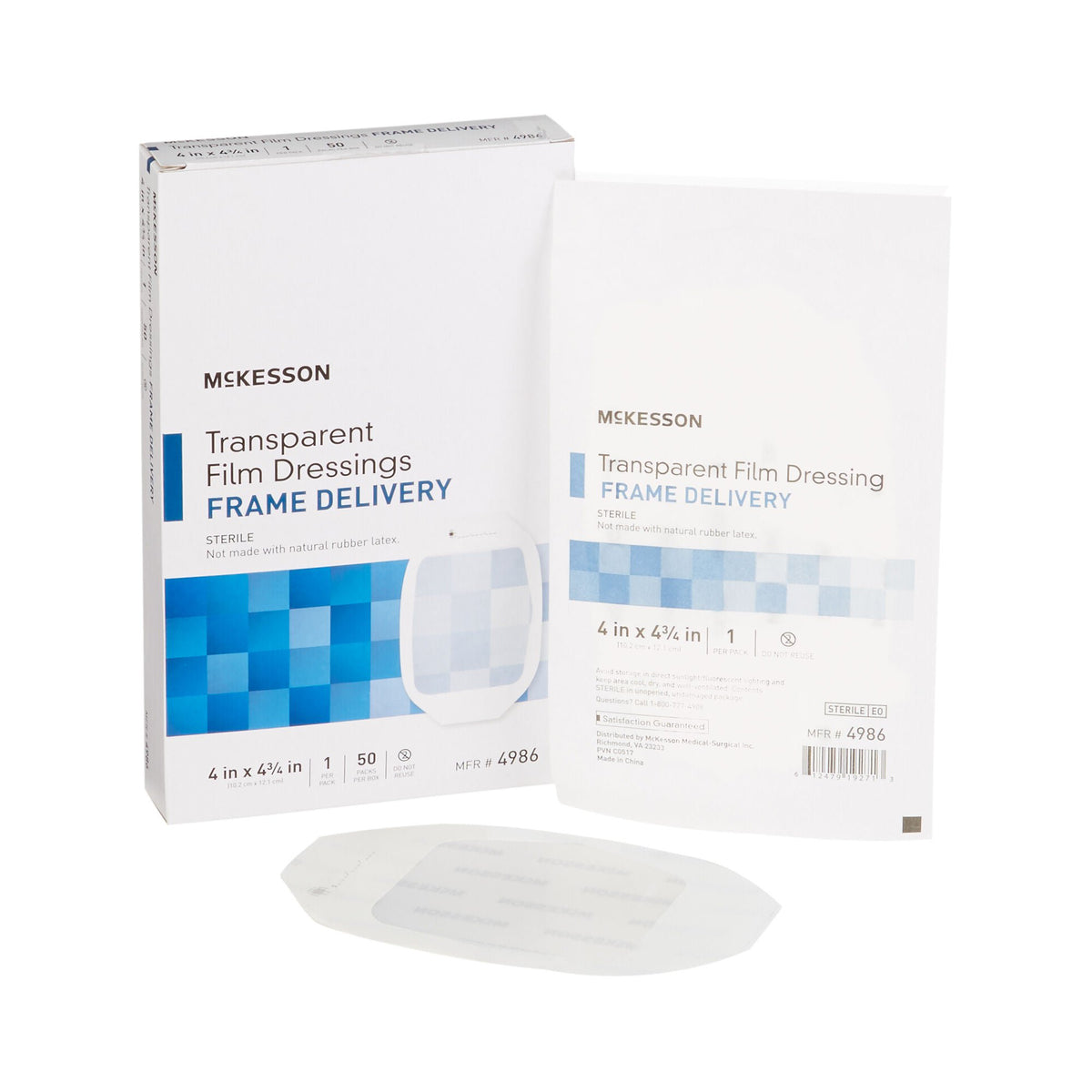 McKesson Transparent Sterile Film Dressing Framed Octagon