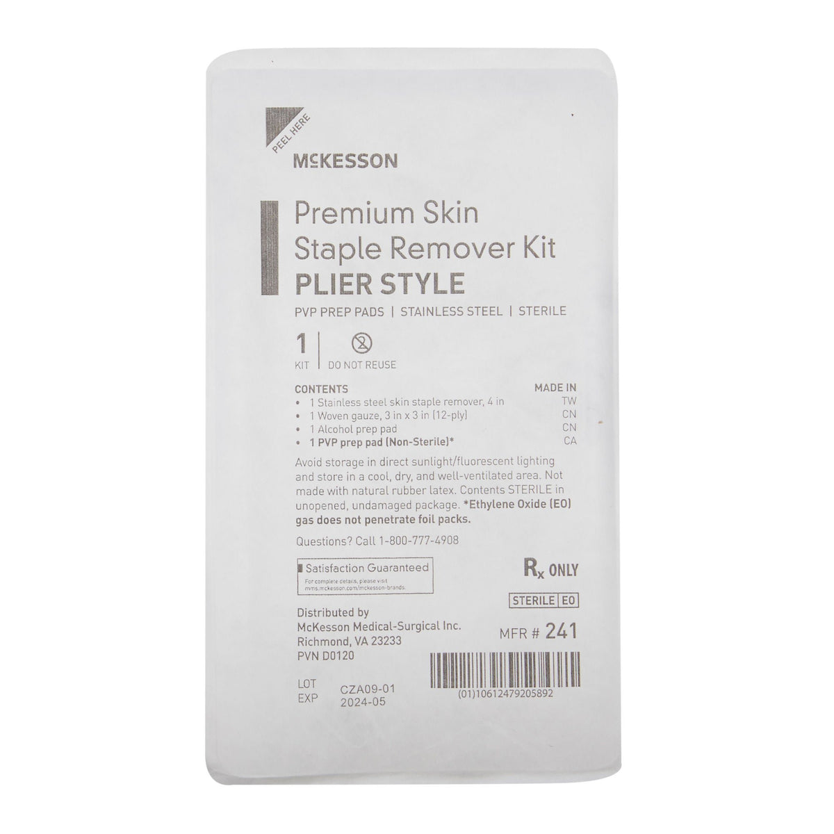 McKesson Skin Staple Removal Kit, Sterile Stainless-Steel Tip (241)