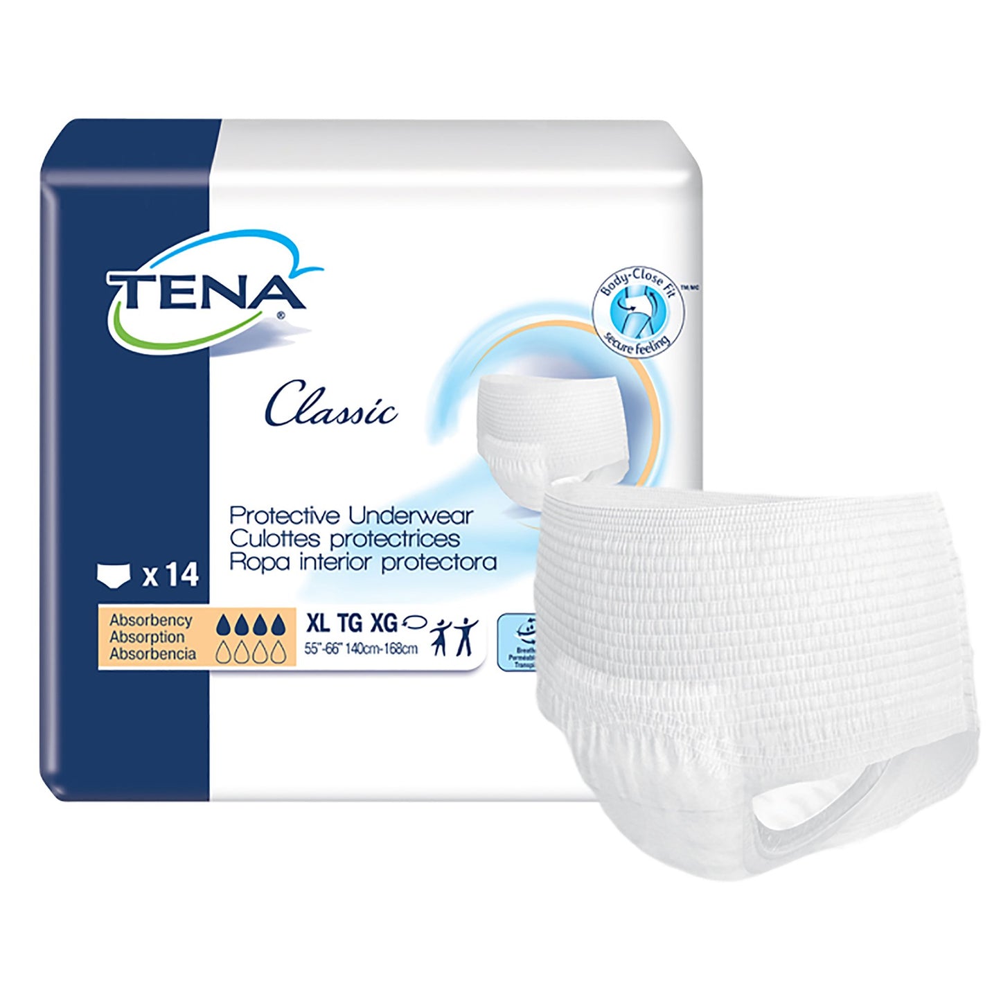 TENA® Classic Disposable Adult Unisex Pull-On Absorbent Underwear, Moderate Absorbency