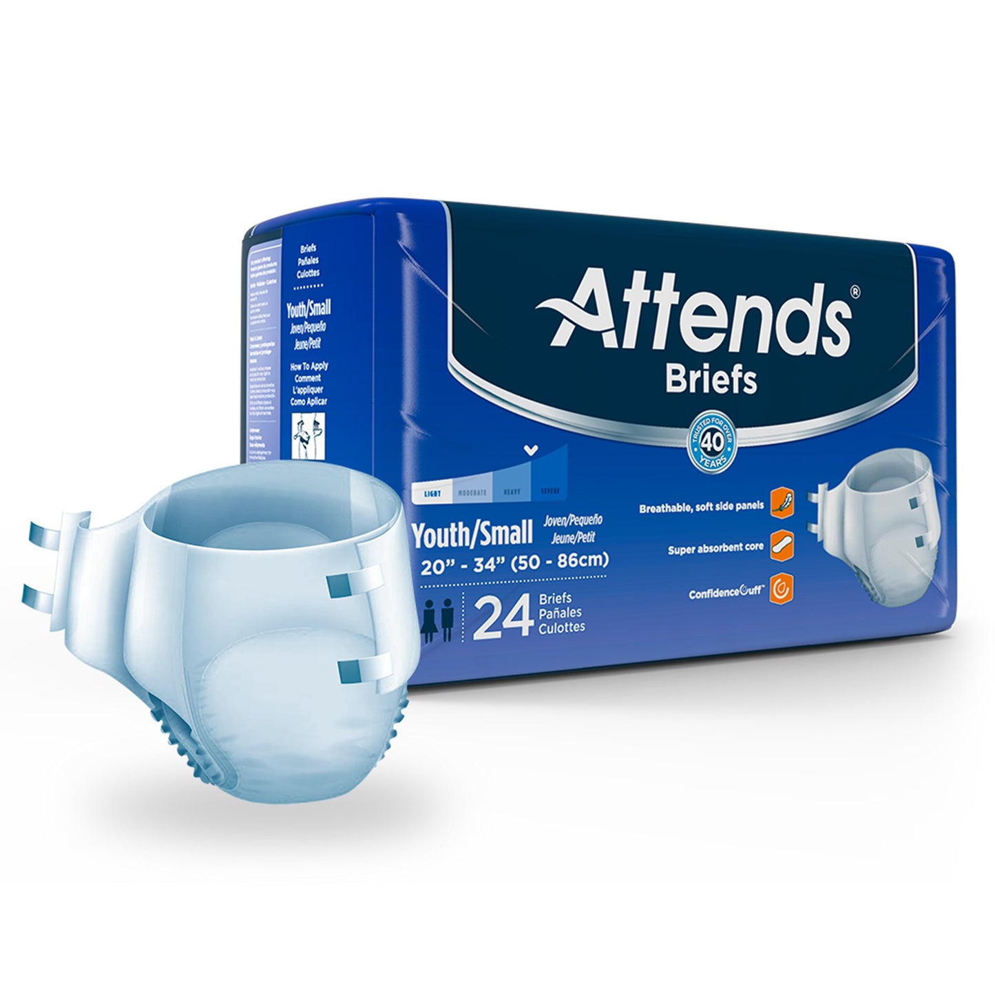 Attends® Disposable Unisex Youth Incontinence Brief, Heavy Absorbency (DD10)