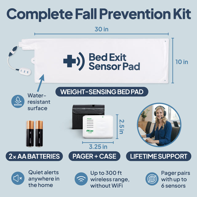 Smart Caregiver Bed Alarm with Caregiver Pager (RP-WPBR1-SYS)