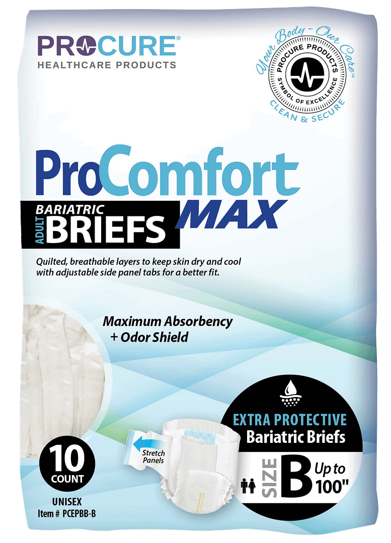 ProComfortMax Adult Disposable Unisex Extra Protective Bariatric Briefs, Heavy Absorbency