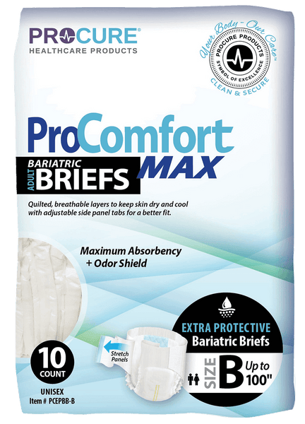 ProComfortMax Adult Disposable Unisex Extra Protective Bariatric Briefs, Heavy Absorbency