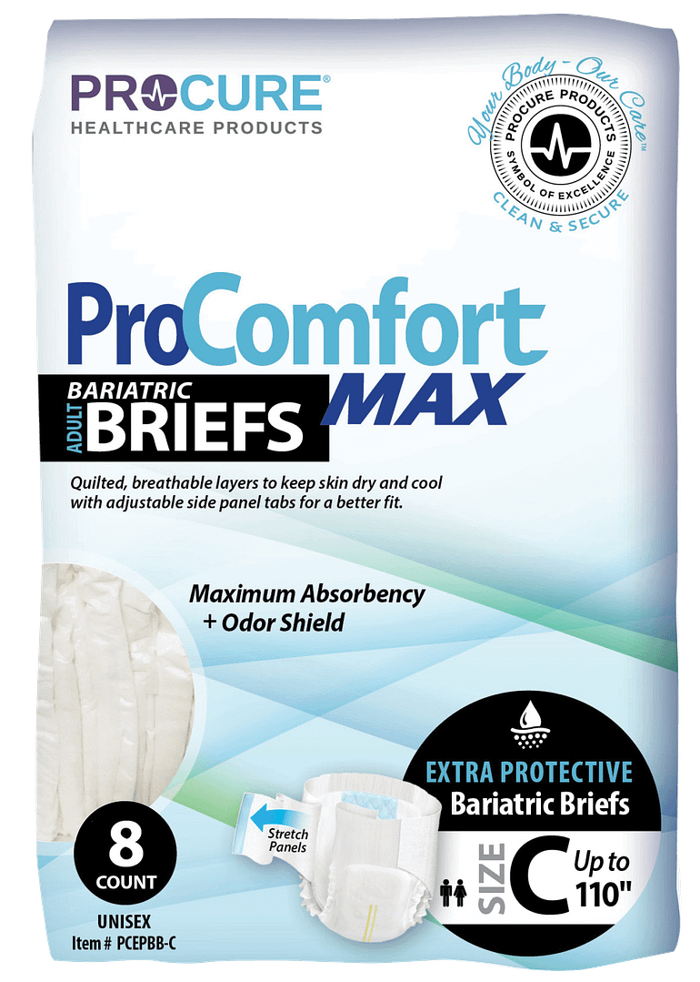 ProComfortMax Adult Disposable Unisex Extra Protective Bariatric Briefs, Heavy Absorbency