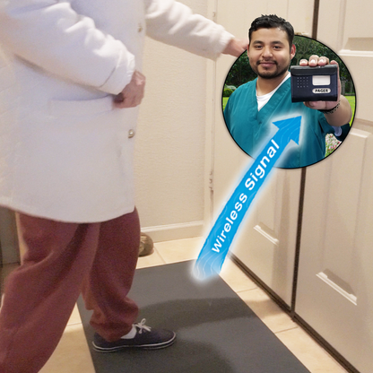 Smart Caregiver Doorway Floor Mat Alarm with Caregiver Pager (WPFM5-SYS)