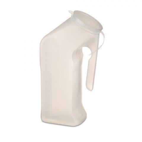 Medegen 32 oz. / 1 Quart Disposable Graduated Male Urinal, Translucent White Plastic (H140-01)