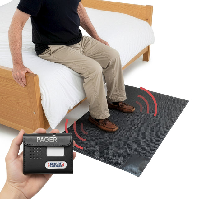 Smart Caregiver Bedside Floor Mat Alarm with Caregiver Pager (WPFM7-SYS)