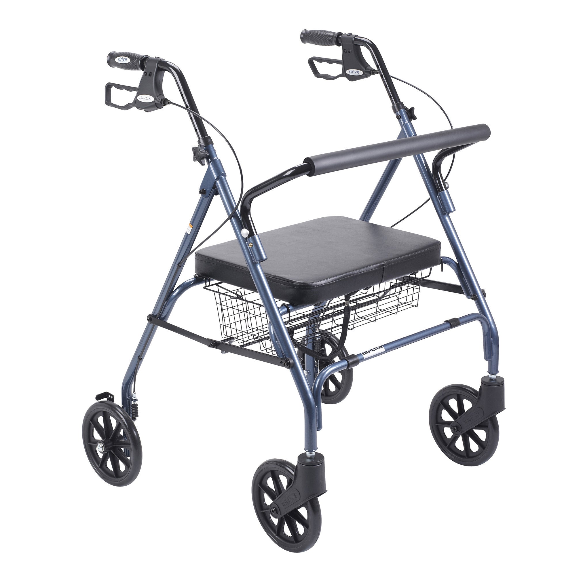 Heavy Duty Bariatric Walker Rollator with Large Padded Seat, Blue –  Professional Medical