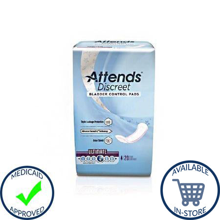 Bladder Control Pad Attends® Discreet 15 Inch Length Heavy Absorbency Polymer Female Disposable (ADPULT)