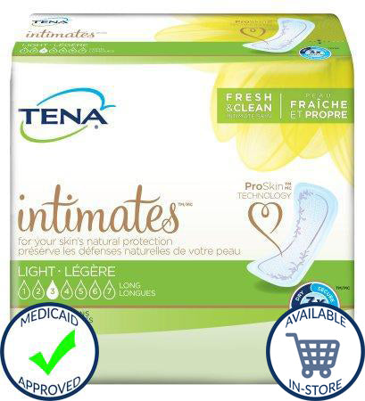 Bladder Control Pad TENA® Intimates™ 10 Inch Length Light Absorbency Polymer Female Disposable (54344)