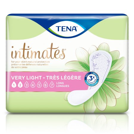 Bladder Control Pad TENA® Intimates™ Very Light 9 Inch Length Light Absorbency Dry-Fast Core™ One Size Fits Most Adult Female Disposable (54291)