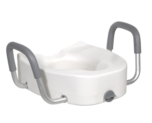 Drive Medical Raised Toilet Seat with Padded Armrests (12013)