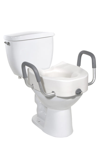 Drive Medical Raised Toilet Seat with Padded Armrests (12013)