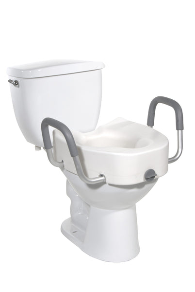 Raised Toilet Seat with Padded Armrests