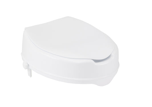 Raised Toilet Seat with Lock and Lid, 4" (12065)