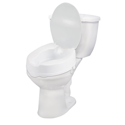 Raised Toilet Seat with Lock and Lid, 4" (12065)
