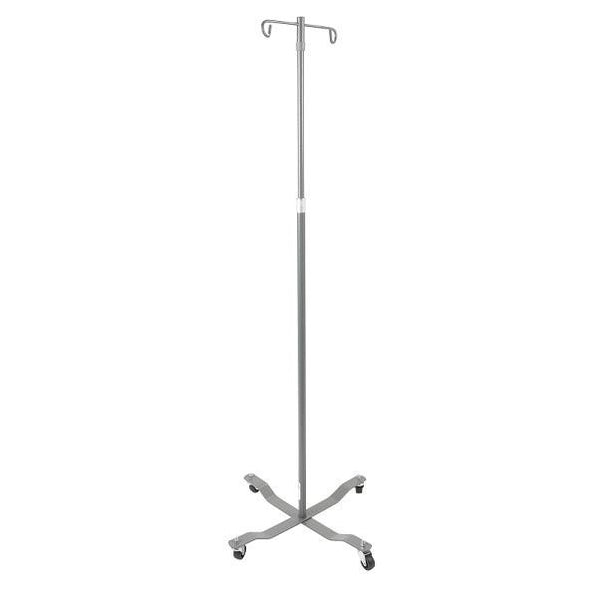 Economy Removable Top I. V. Pole, 4 Hook Top, Chrome