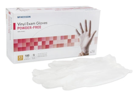 McKesson Vinyl Exam Gloves, Non-sterile, Standard Cuff Length