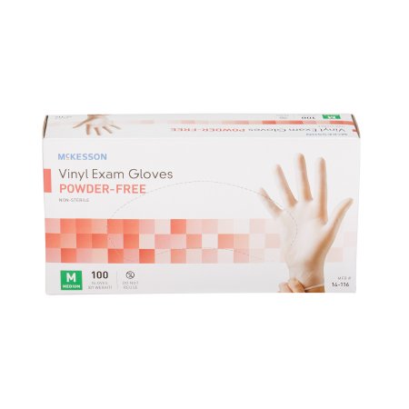 McKesson Vinyl Exam Gloves, Non-sterile, Standard Cuff Length