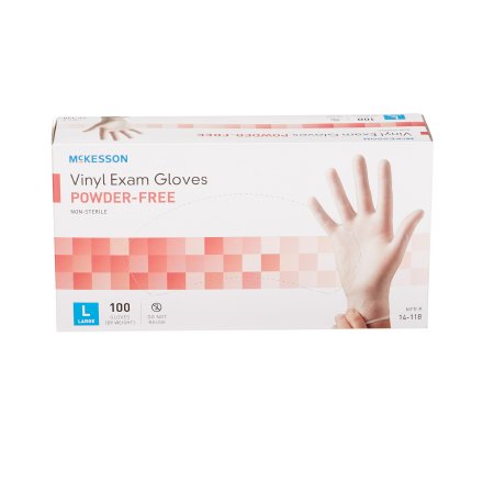 McKesson Vinyl Exam Gloves, Non-sterile, Standard Cuff Length