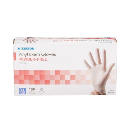 McKesson Vinyl Exam Gloves, Non-sterile, Standard Cuff Length