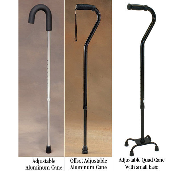 Offset Adjustable Cane Black