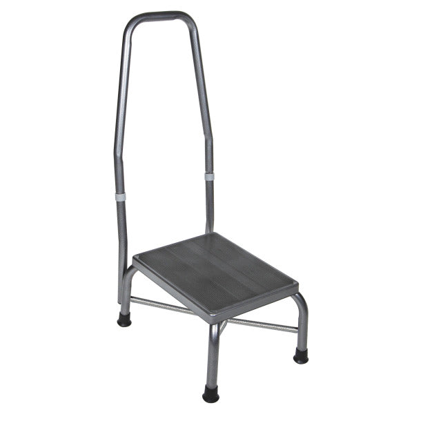 Heavy Duty Bariatric Footstool with Non Skid Rubber Platform and Handrail (13062-1SV)