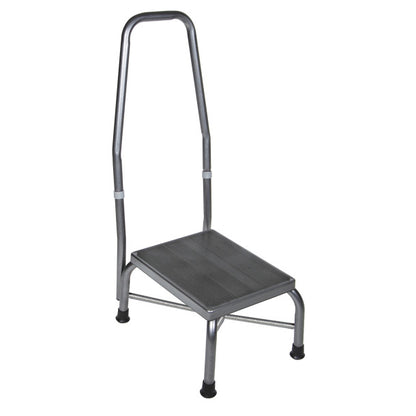 Heavy Duty Bariatric Footstool with Non Skid Rubber Platform and Handrail (13062-1SV)