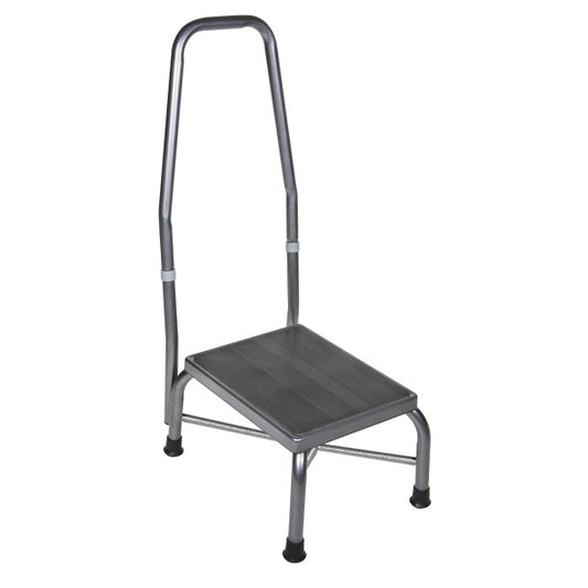 Heavy Duty Bariatric Footstool with Non Skid Rubber Platform and Handrail (13062-1SV)